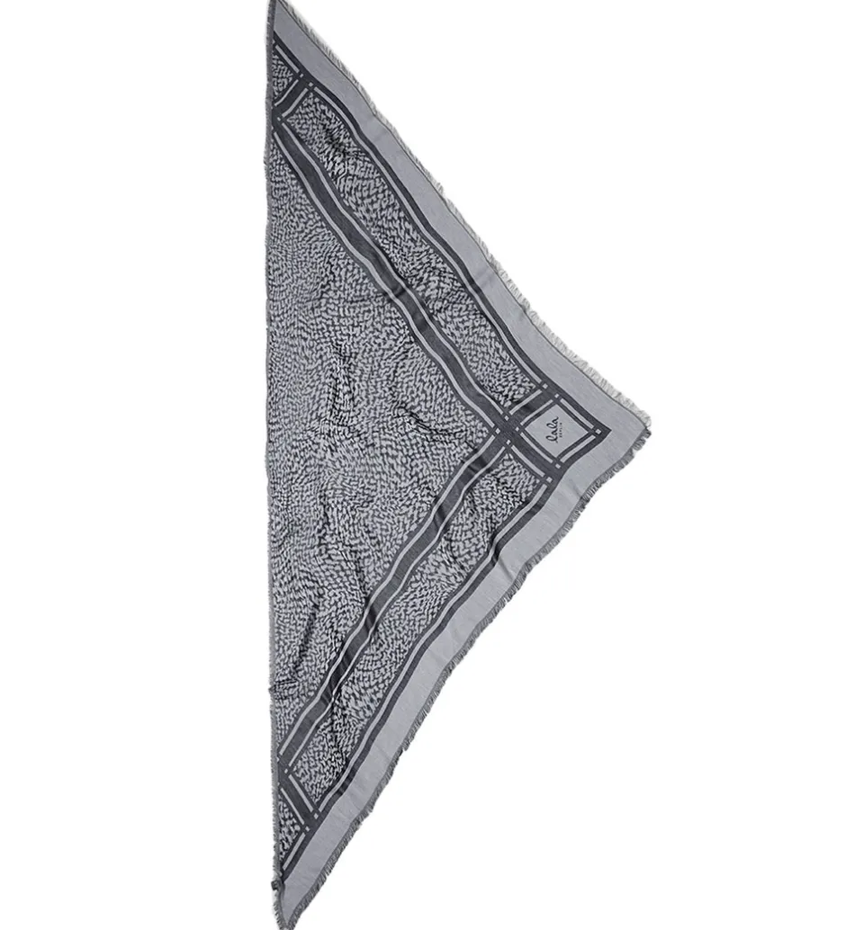 Tørklæder*Lala Berlin Tørklæde - Triangle Tilda - Swoosh Black/White