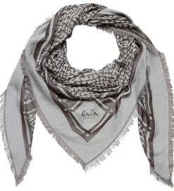 Tørklæder*Lala Berlin Tørklæde - Triangle Tilda - Swoosh Light Blue/Brown