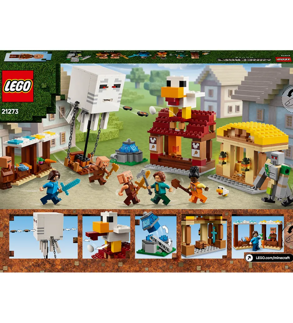 Lego®|Byg Og Klodser*LEGO® Minecraft - Angreb På Landsbyen 21273 - 555 Dele