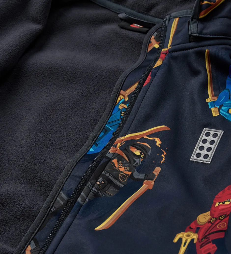 Børn LEGO® Wear LEGO® Ninjago Softshelljakke - LWSaku 602 - Koksgrå m. Ninjaer