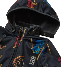 Børn LEGO® Wear LEGO® Ninjago Softshelljakke - LWSaku 602 - Koksgrå m. Ninjaer