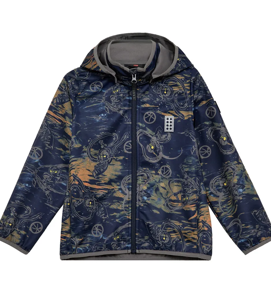 Børn LEGO® Wear LEGO® Ninjago Softshelljakke - LWSaku 200 - Dark Navy m. Print