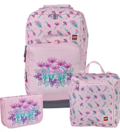 LEGO® Tasker LEGO® Skoletaskesæt - Flowers - Optimo - 20,5 L - Lyserød