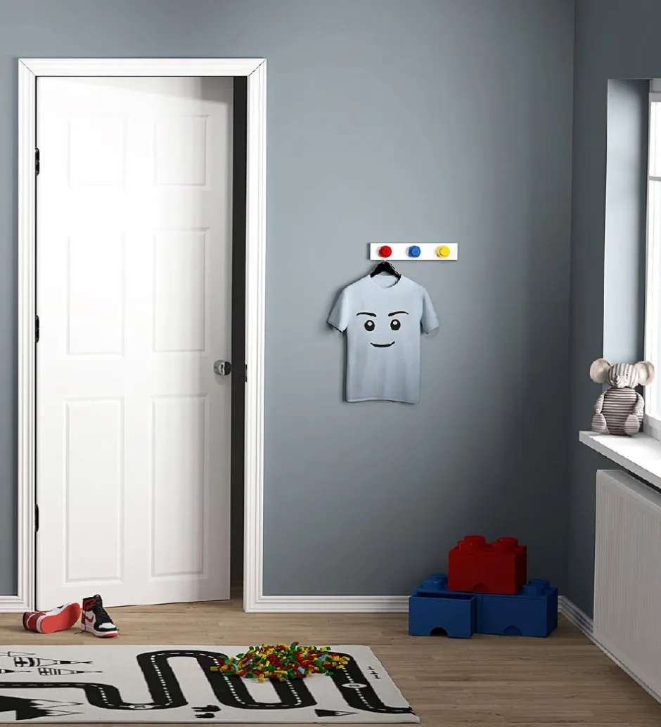 LEGO® Storage Knagerække - 33 cm - Rød/Blå/Gul