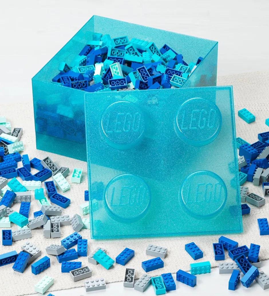 Bokse Og Kasser|Opbevaring*LEGO® Storage Opbevaringsboks - 4 Knopper - Glitter Light Blue