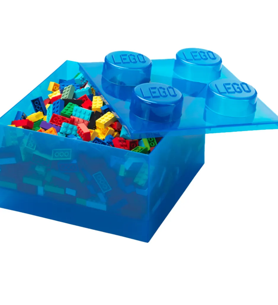 Bokse Og Kasser|Opbevaring*LEGO® Storage Opbevaringsboks - 4 Knopper - Translucent Blue