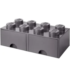 Skuffer*LEGO® Storage Opbevaringsskuffe - 8 Knopper - 50x25x18 - Mørkegr