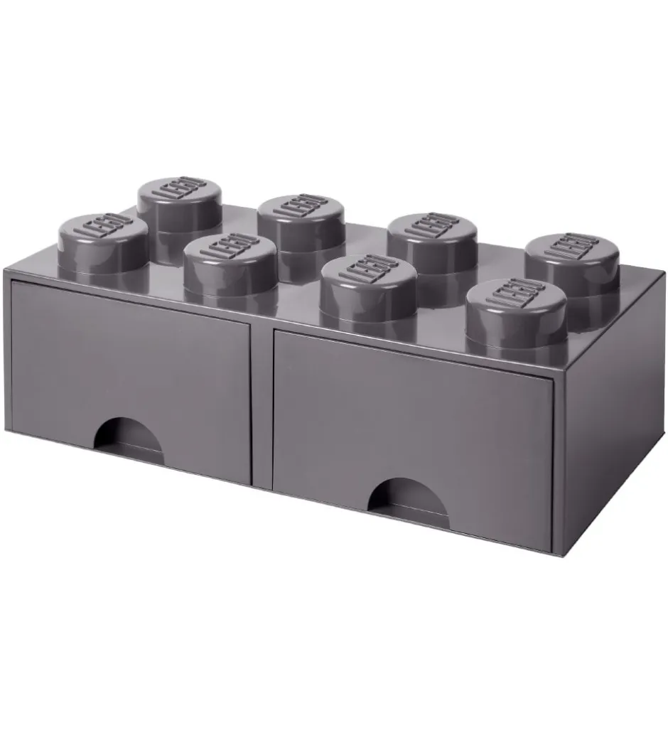 Skuffer*LEGO® Storage Opbevaringsskuffe - 8 Knopper - 50x25x18 - Mørkegr