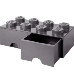 Skuffer*LEGO® Storage Opbevaringsskuffe - 8 Knopper - 50x25x18 - Mørkegr