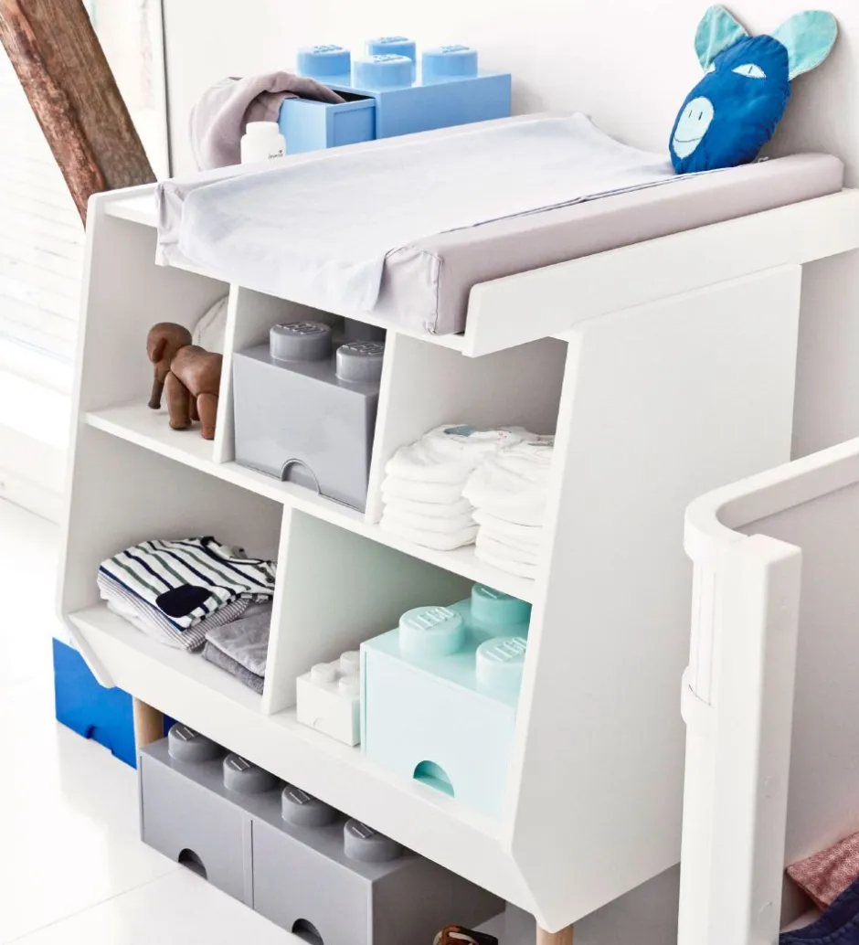Skuffer*LEGO® Storage Opbevaringsskuffe - 8 Knopper - 50x25x18 - Mørkegr