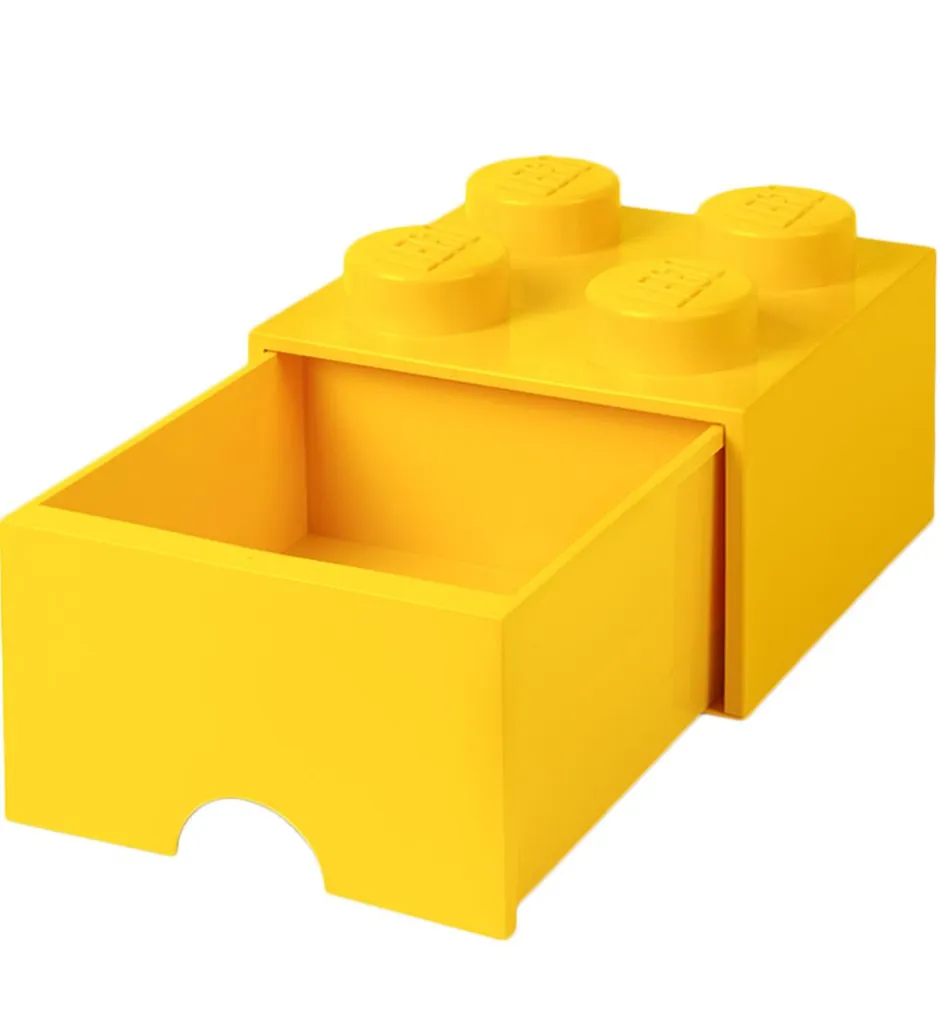Skuffer*LEGO® Storage Opbevaringsskuffe - 4 Knopper - 25x25x18 - Gul