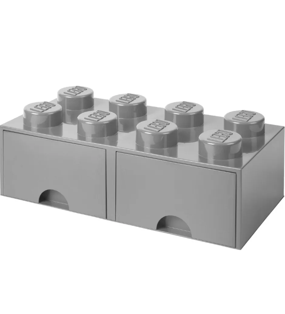 Skuffer*LEGO® Storage Opbevaringsskuffe - 8 Knopper - 50x25x18 - Grå