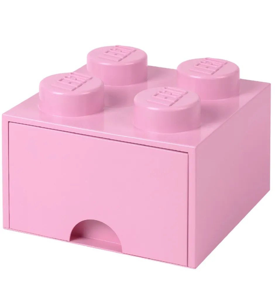 Skuffer*LEGO® Storage Opbevaringsskuffe - 4 Knopper - 25x25x18 - Lys Lil