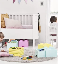 Skuffer*LEGO® Storage Opbevaringsskuffe - 4 Knopper - 25x25x18 - Lys Lil