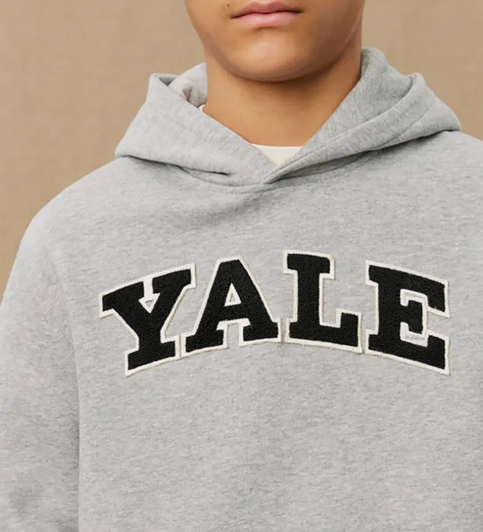 Børn Les Deux Hættetrøje - Yale - Lys Grå Meleret/Sort
