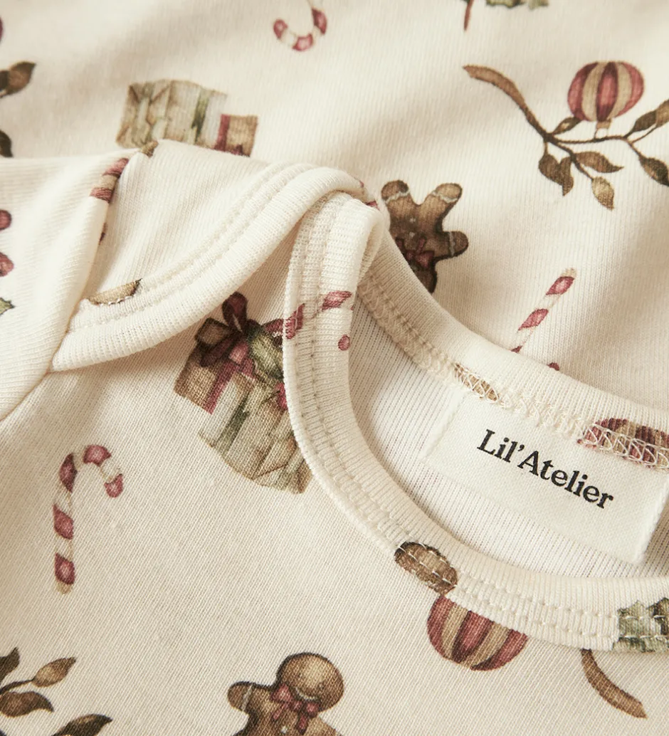 Juletøj*Lil Atelier Lil' Atelier Body L/Æ - NbnLayo - Turtledove/Christmas
