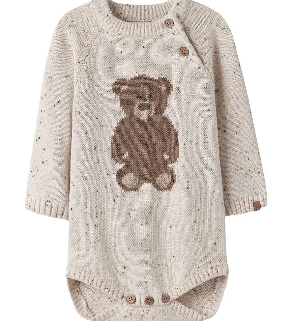 Børn Lil Atelier Lil' Atelier Body L/Æ - Strik - NbnGalto - Turtledove/Teddy