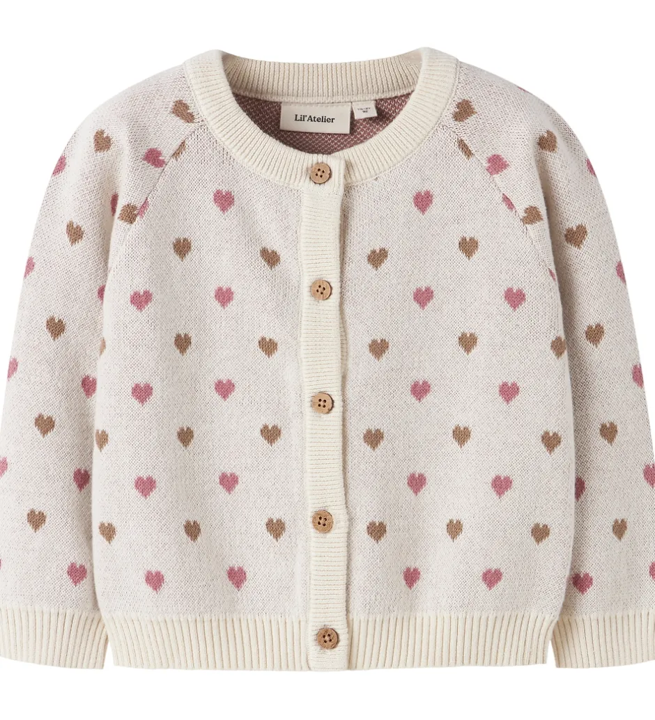 Børn Lil Atelier Cardigan - Strik - NmfSaran - Turtledove/Sepia Tint