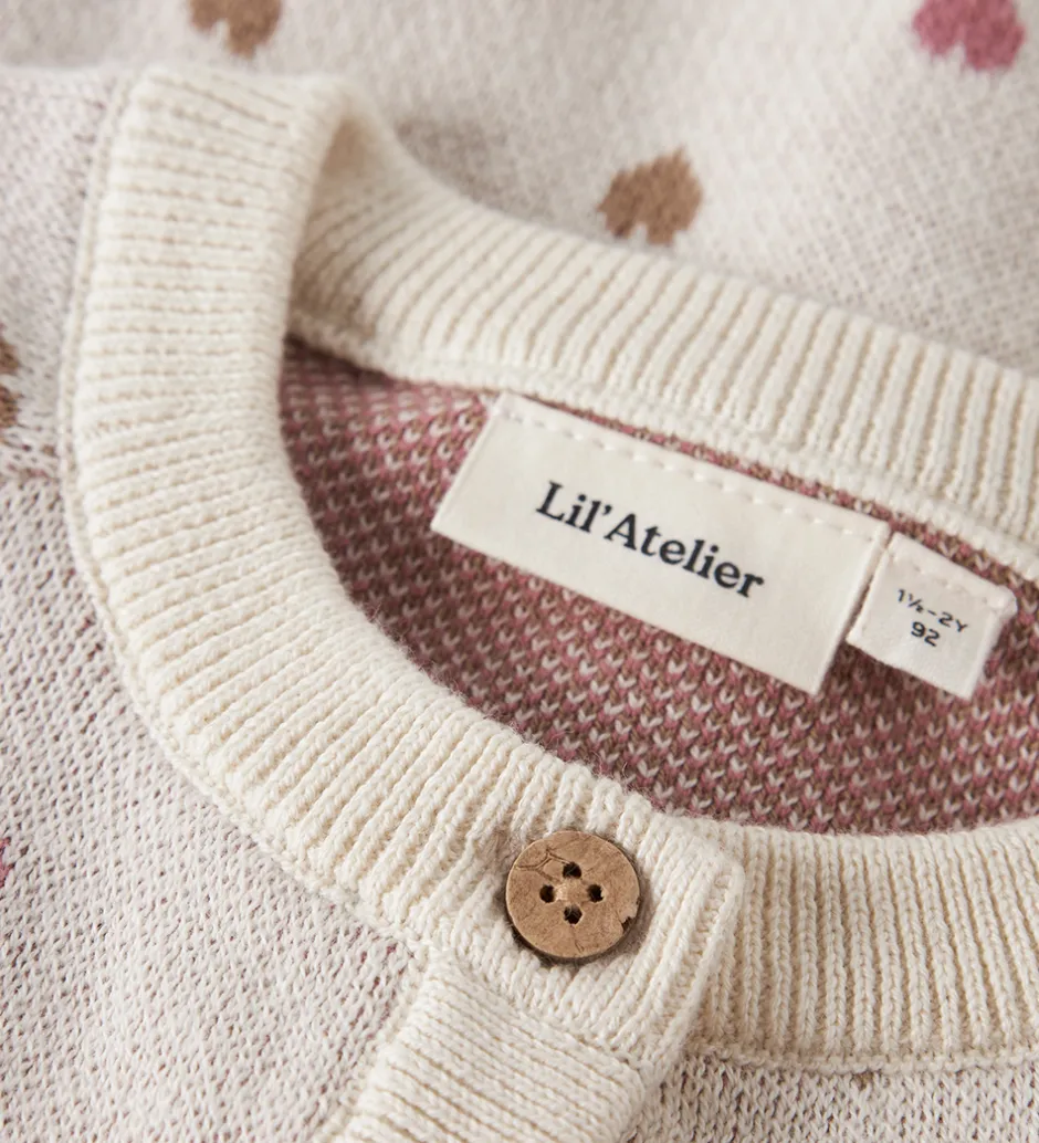 Børn Lil Atelier Cardigan - Strik - NmfSaran - Turtledove/Sepia Tint