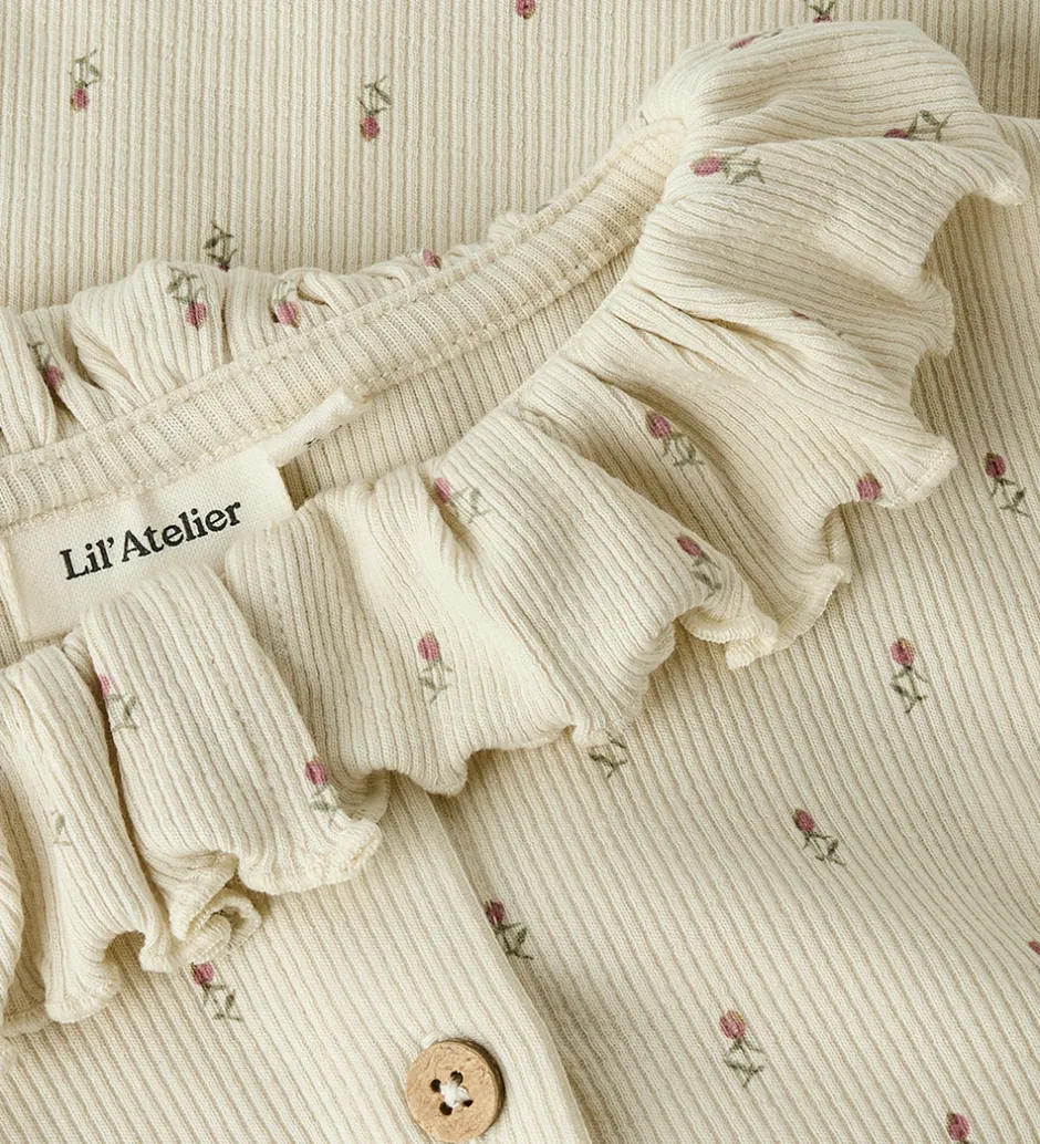 Nattøj*Lil Atelier Lil' Atelier Nattøj - 2-delt - Rib - NmfGago - Turtledove/Floral