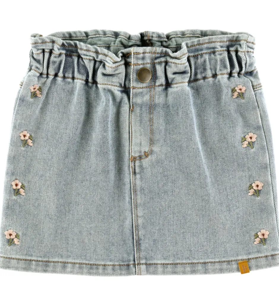 Nederdele*Lil Atelier Nederdel - NmfDarlee - Medium Blue Denim/Flower Emb