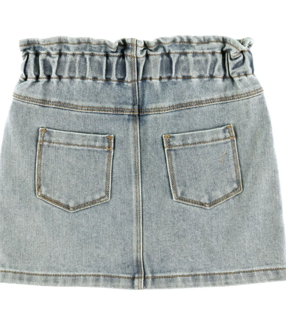 Nederdele*Lil Atelier Nederdel - NmfDarlee - Medium Blue Denim/Flower Emb