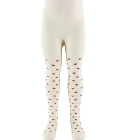 Børn Lil Atelier Strømpebukser - NbfReba - Turtledove/Red Hearts