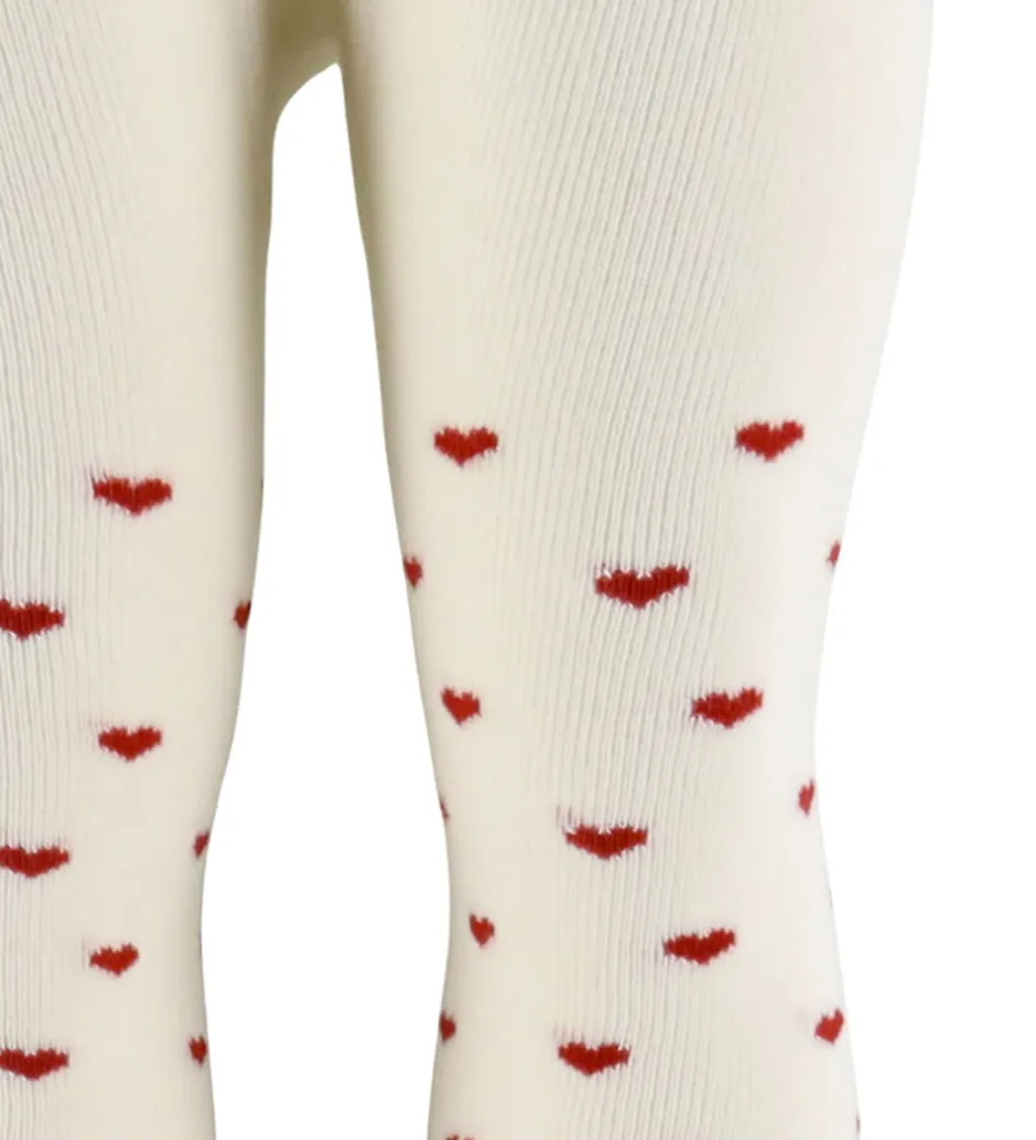 Strømpebukser*Lil Atelier Strømpebukser - NbfReba - Turtledove/Red Hearts