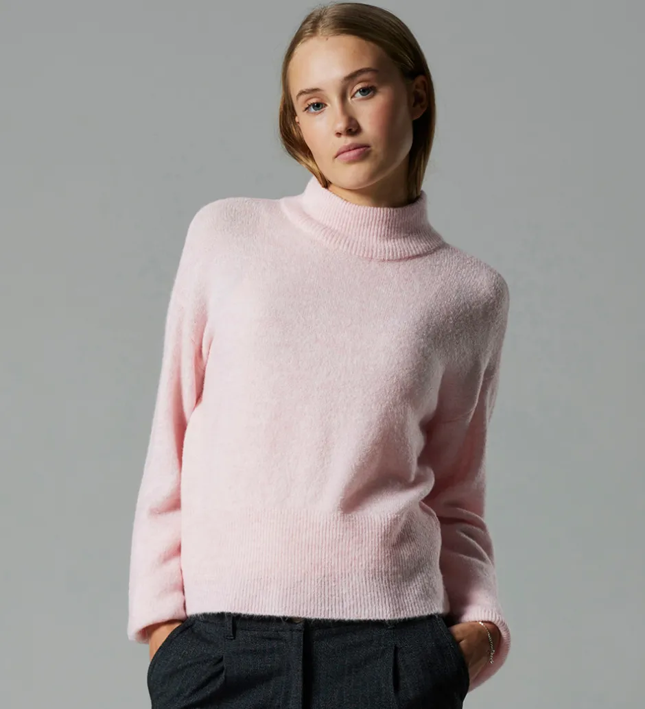 Børn LMTD Bluse - Strik - NlfRiaa - Turtleneck - Crystal Pink