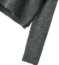 Børn LMTD Hættetrøje - Strik - NlfNulo - Dark Grey Melange