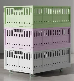 Foldekasser|Opbevaring*Made Crate Hjul - 4-pak - Minty