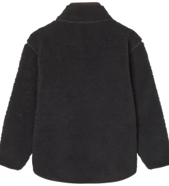 Fleece*Mads Nørgaard Fleecejakke - Teddy - Jeffo - Jet Black m. Brun