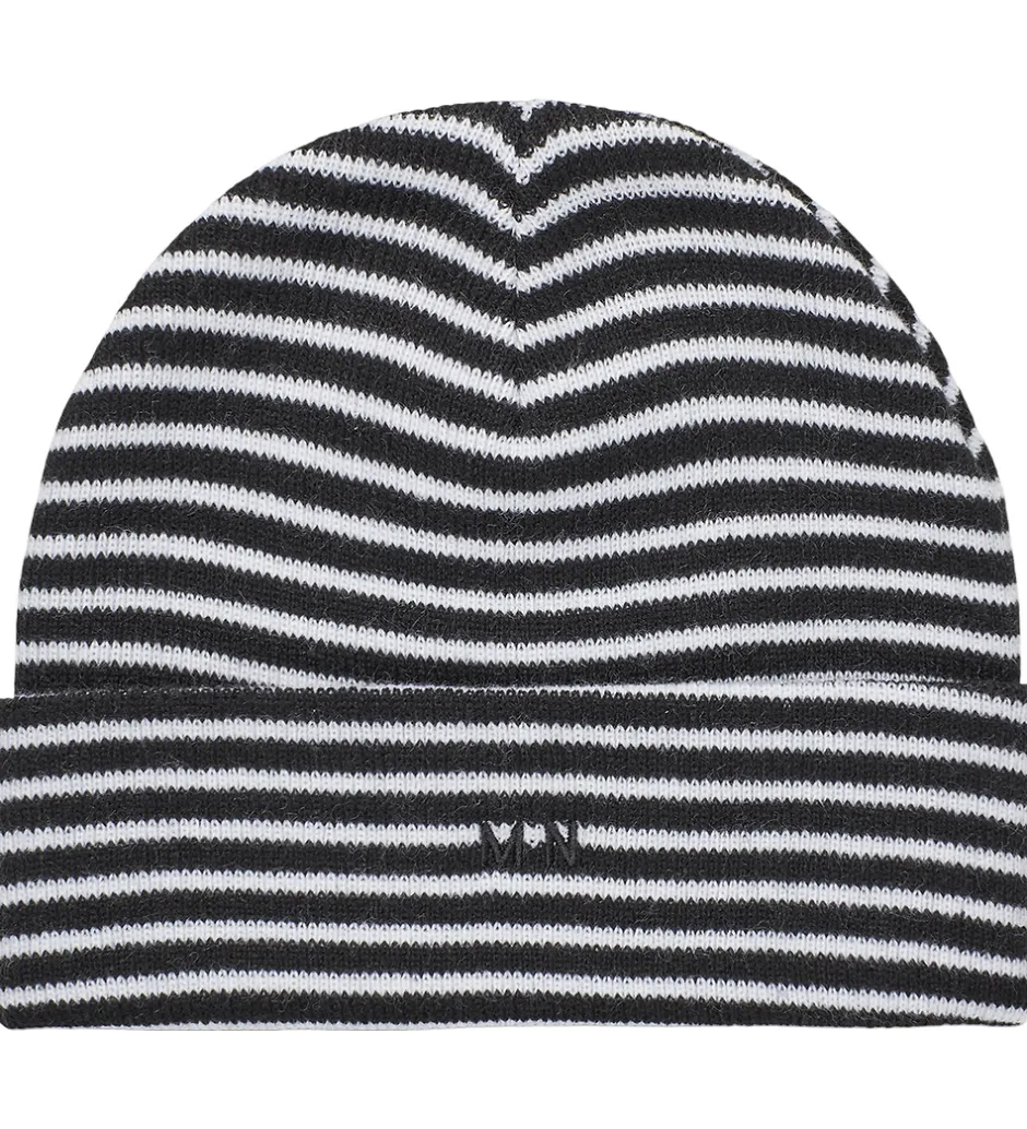 Børn Mads Nørgaard Hue - Strik - Isak Ambas Stripe - Sort/Hvid