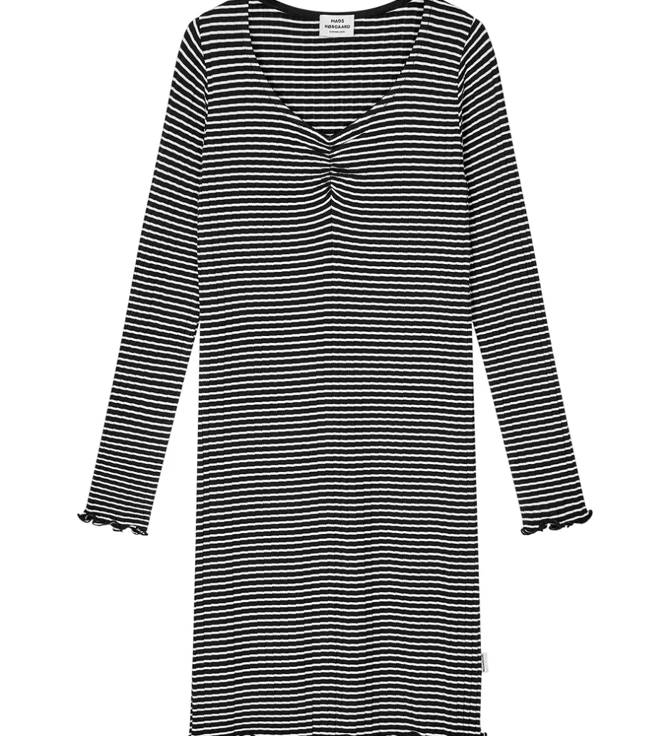 Kjoler*Mads Nørgaard Kjole - Rib - Viskose - Tikina - Black/Vanilla Ice