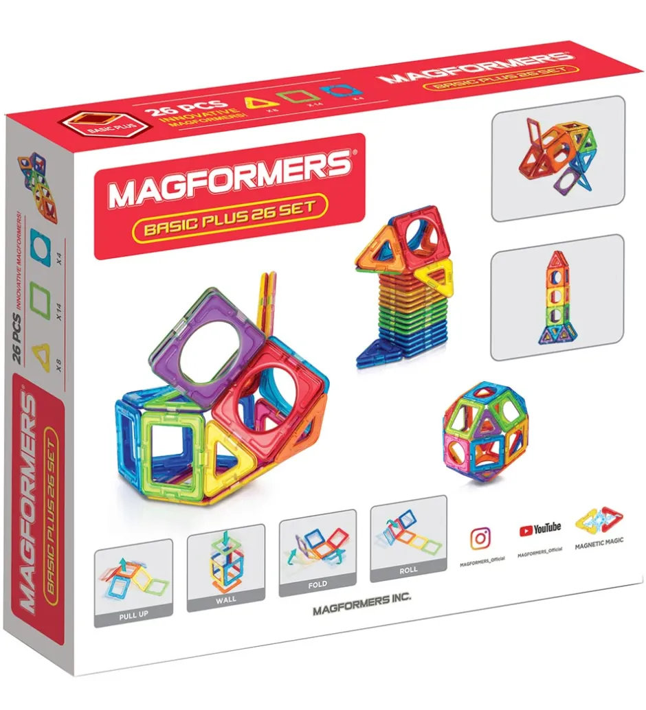 Magnetlegetøj*Magformers Magnetsæt - Basic Plus - 26 Dele