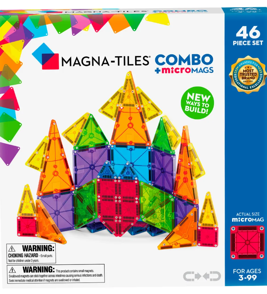 Magnetlegetøj*Magna-Tiles Magnetsæt - 46 Dele - MicroMAGS & Combo