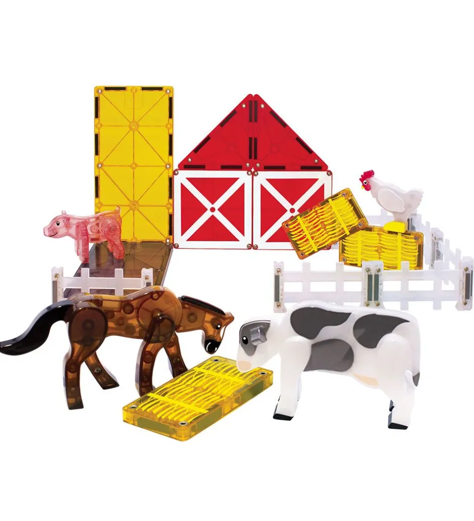 Magnetlegetøj*Magna-Tiles Magnetsæt - 25 Dele - Farm Animals