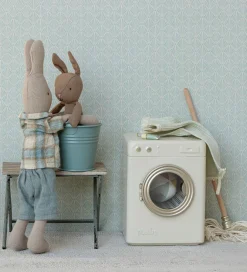 Dukker Og Tilbehør*Maileg Hare - Micro - Strikket Dragt - Brun/Blå