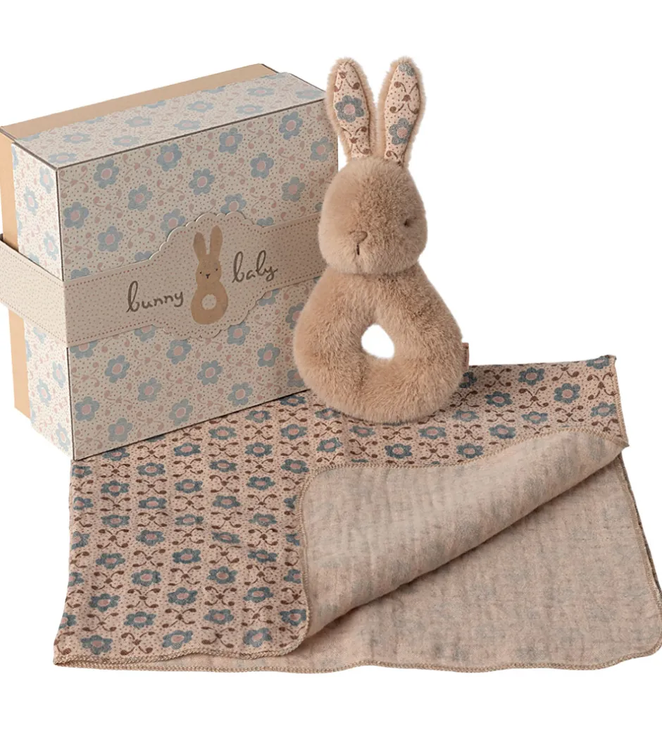 Gribelegetøj*Maileg Ranglesæt - Harerangle/Stofble- Cream Peach