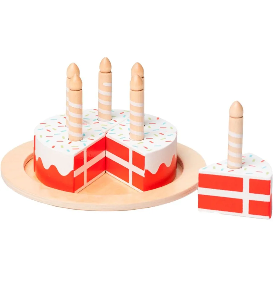 Legemad*MaMaMeMo Legemad - Fødselsdagskage m. Danskflag - Træ