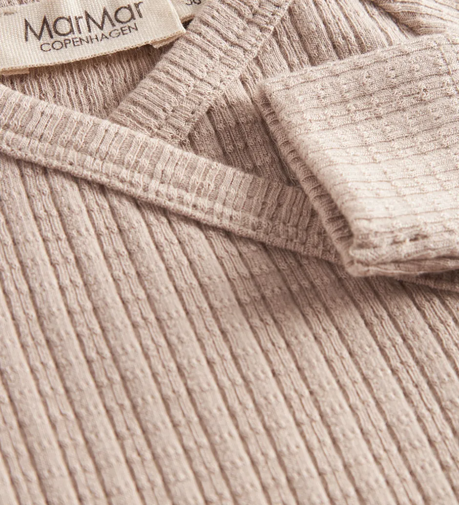 Børn MarMar Heldragt m. Fødder - Pointelle - Rubello - Soft Beige