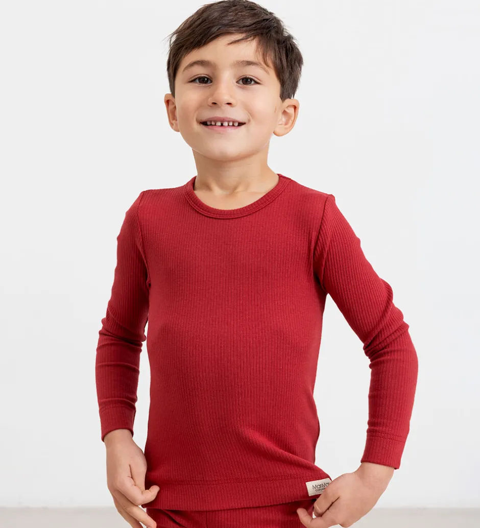 Leggings|Juletøj*MarMar Leggings - Rib/Modal - Hibiscus Red