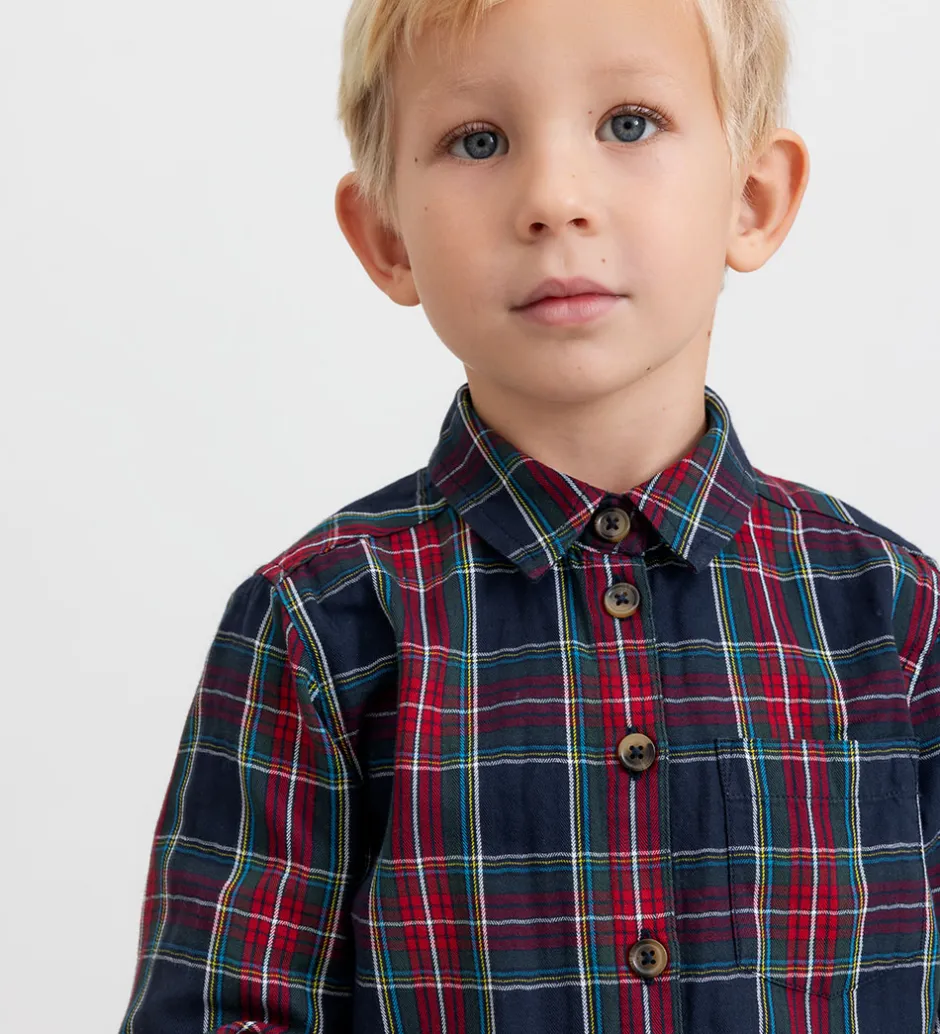 Børn MarMar Skjorte - Tommy - Pilot Navy Check