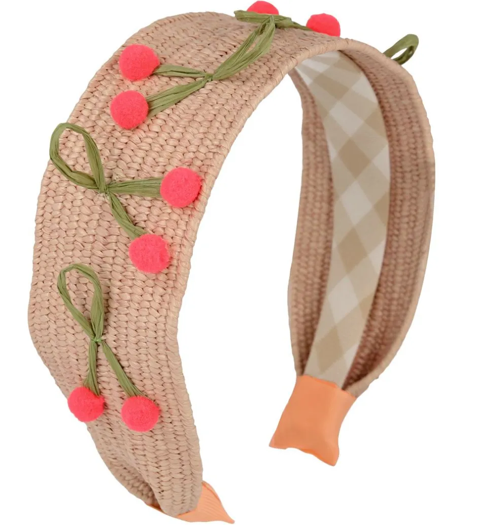 Hårbøjler*Meri Meri Hårbøjle - Raffia Headband Cherries