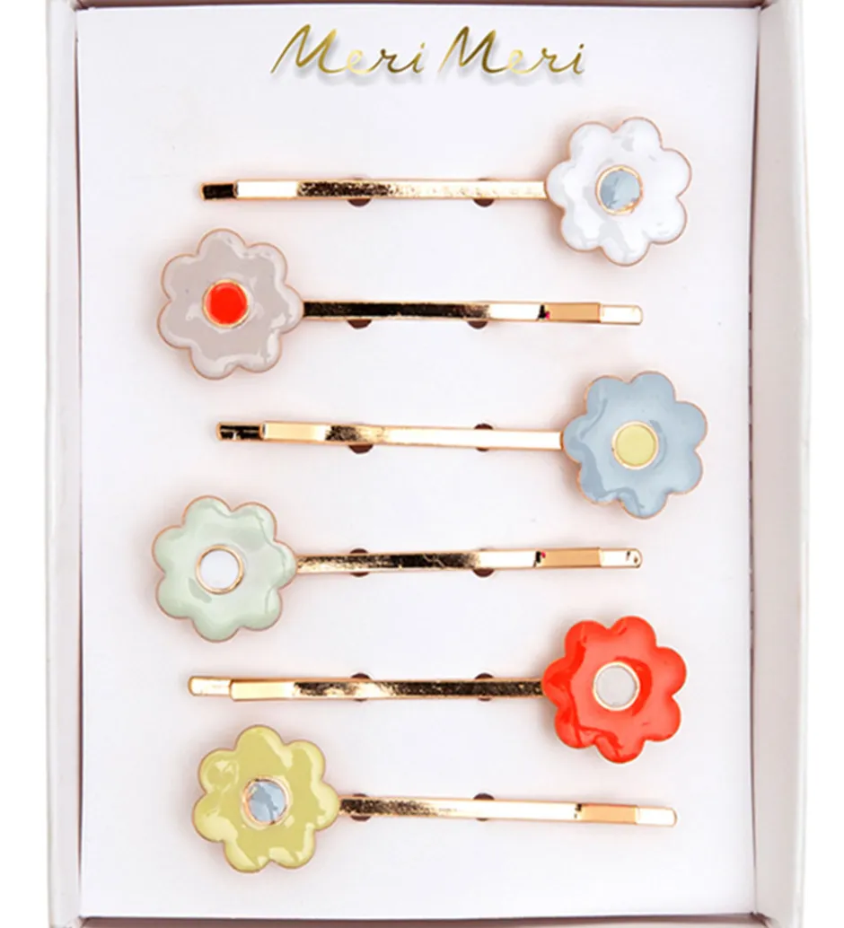 Meri Meri Hårnåle - 6-pak - Emalje - Daisy - 5,5 cm - Blomster