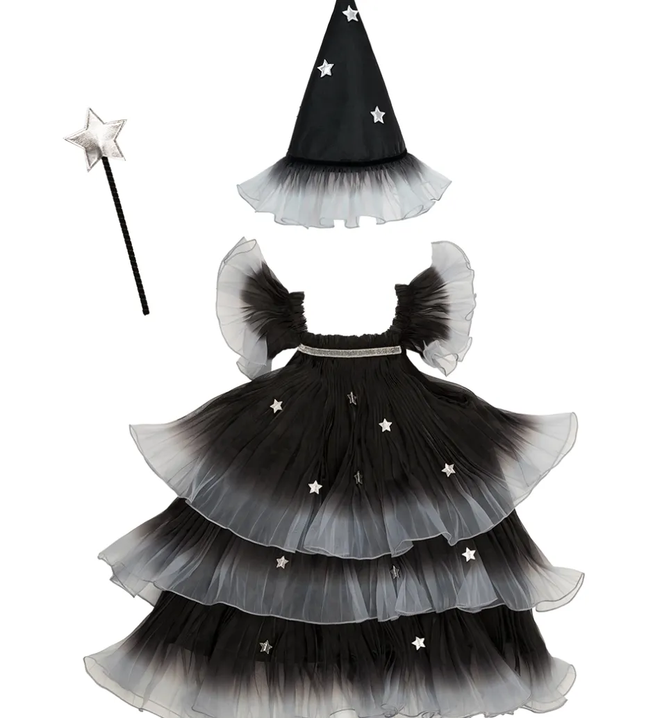 Halloween*Meri Meri Udklædning - Star Witch - Sort/Grå