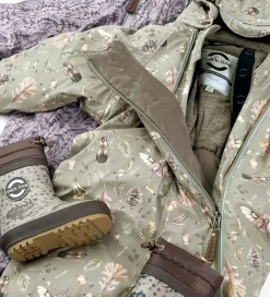 Børn Mikk-Line Flyverdragt - AOP Floral - Cloud Gray