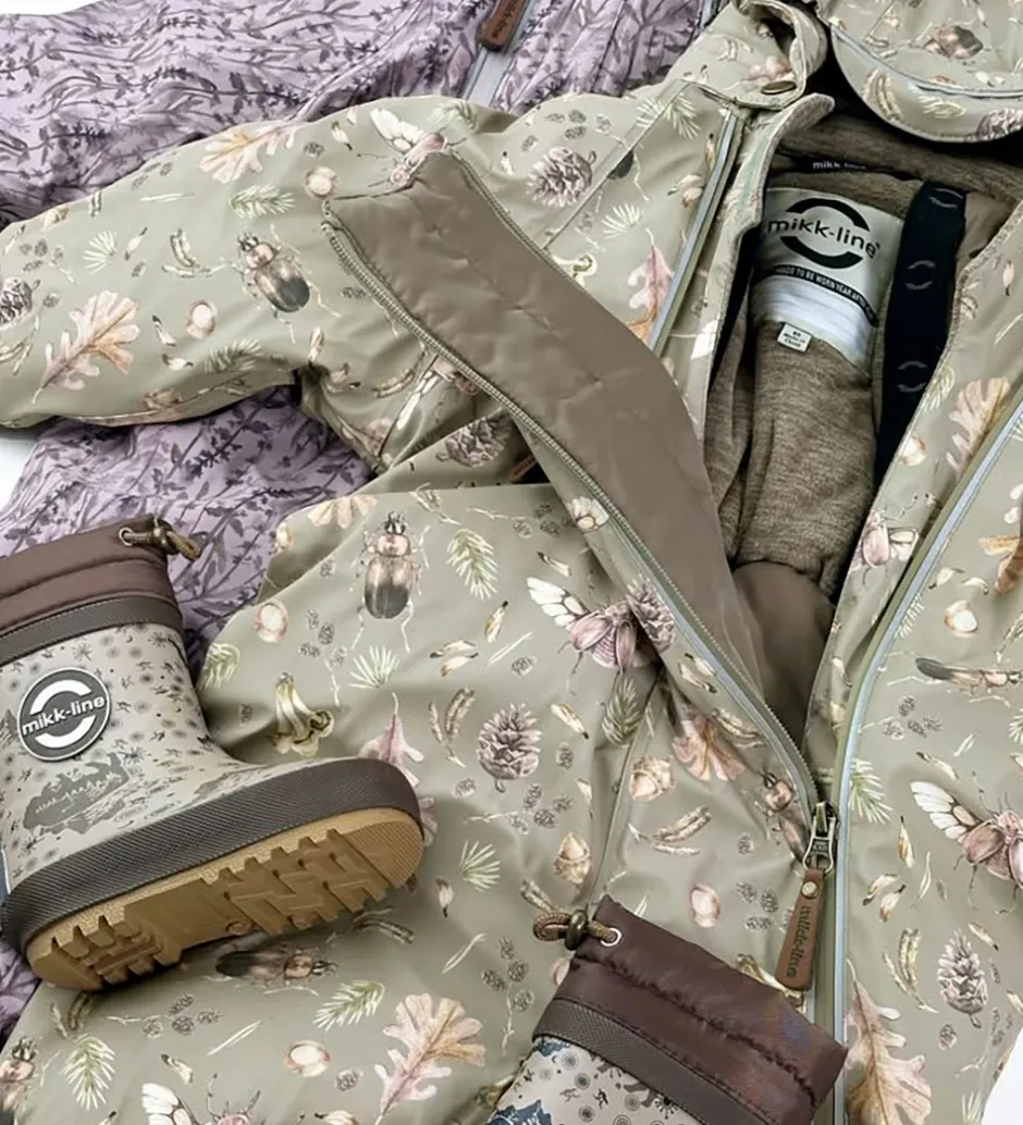 Børn Mikk-Line Flyverdragt - AOP Floral - Cloud Gray