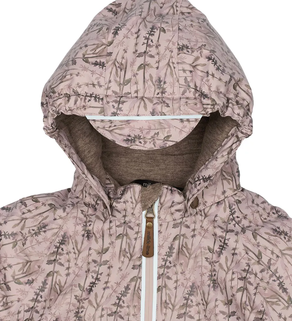 Børn Mikk-Line Flyverdragt - PU - Recycled - Cloud Gray m. Print
