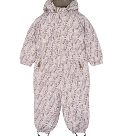 Børn Mikk-Line Flyverdragter - Floral - Cloud Gray m. Print